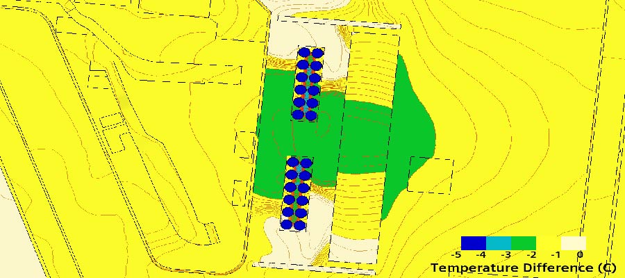 Area around air heat pumps